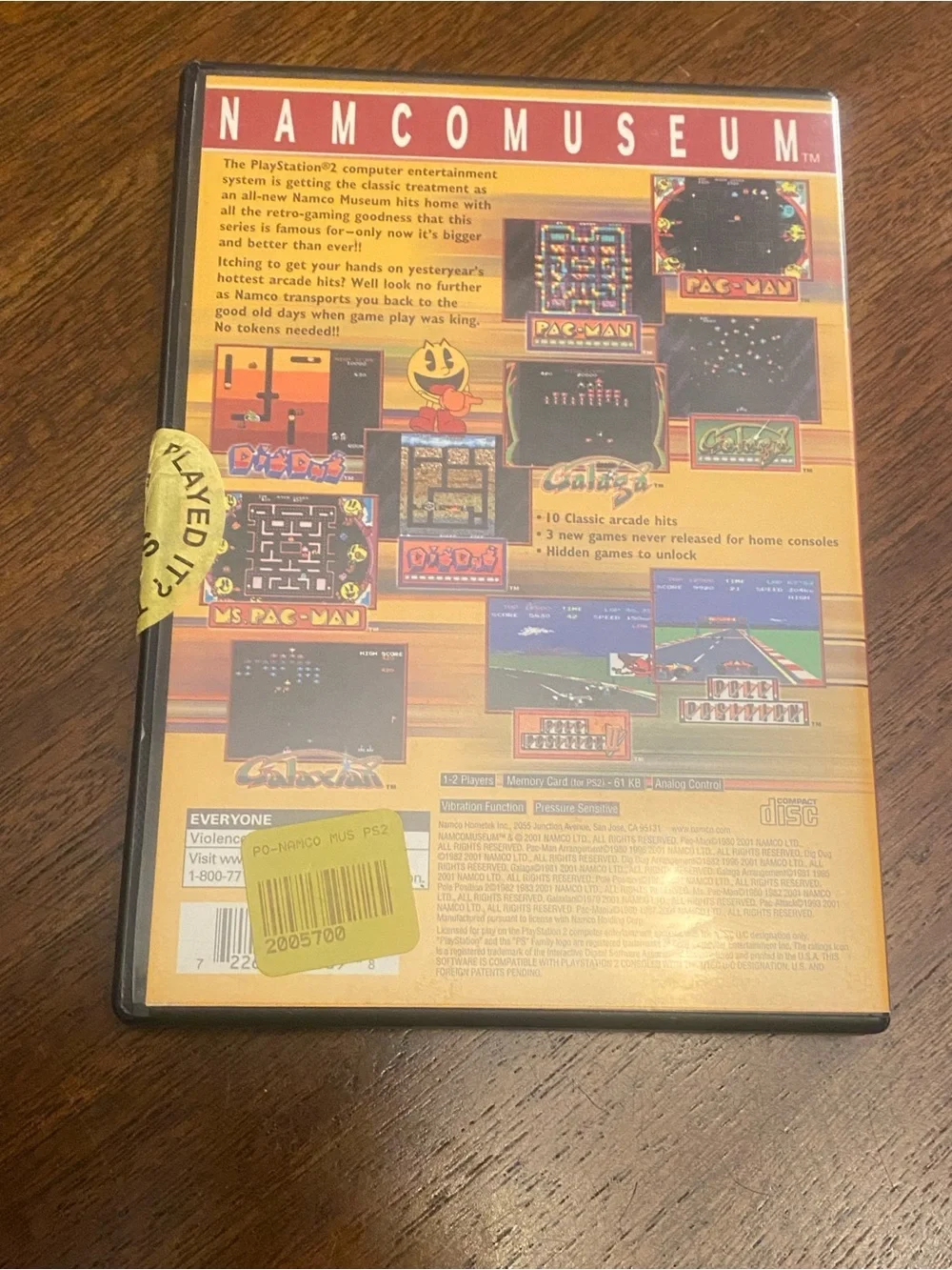 Namco Museum PS2 PlayStation 2 2001 Black Label CIB Complete Pac-Man Galaga